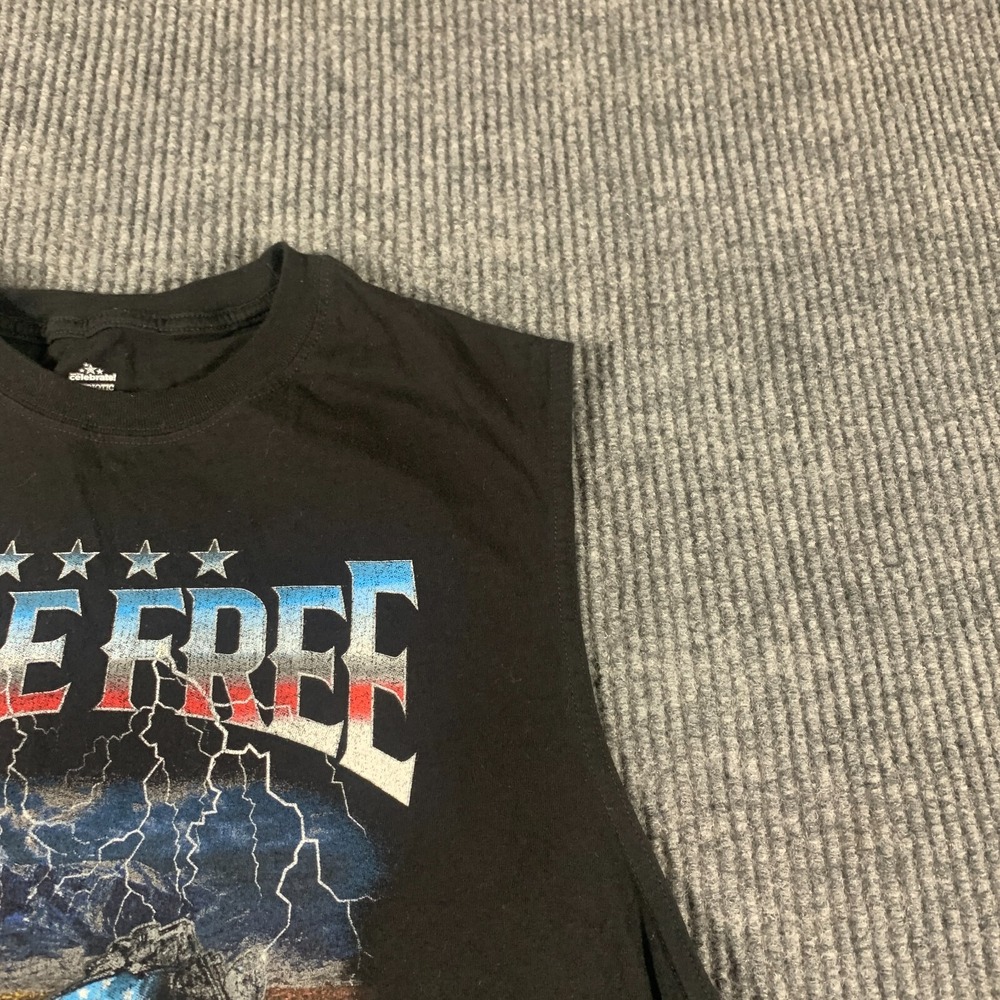 Celebrate Patriotic T Shirt Men's L Black Motorcycle Biker Sleeveless Ride Free - Picture 4 of 11